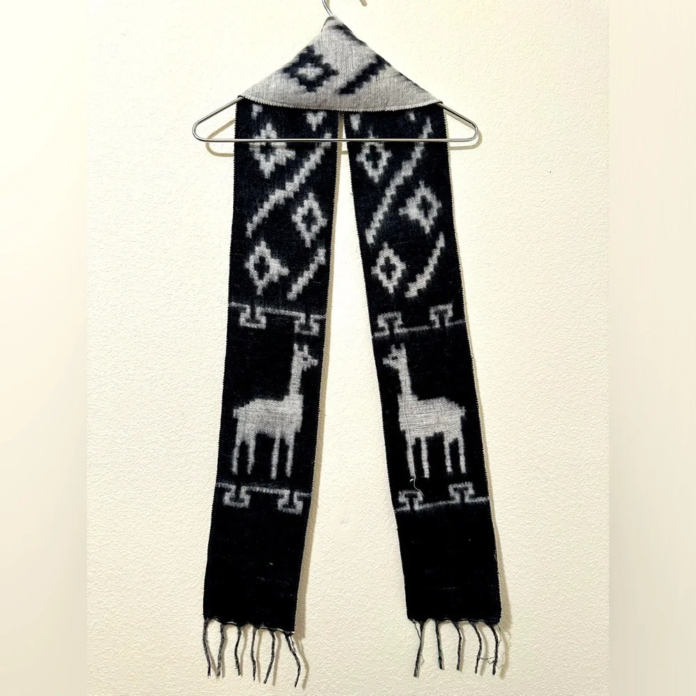 MACHUPICCHU Cusco Peruvian Alpaca Wool Scarf EUC - Picture 2 of 3